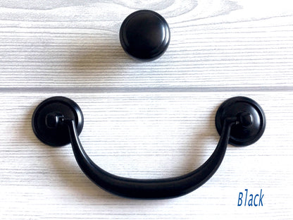 4.25" 4.5" Vintage Style Bail Drawer Pulls Handle Knob Dark Antique Bronze Black