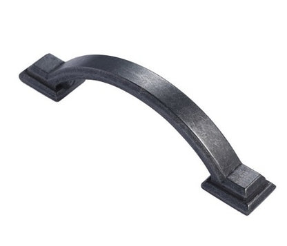 3" Bow Drawer Pull & Rectangular Knob - Rustic/Industrial