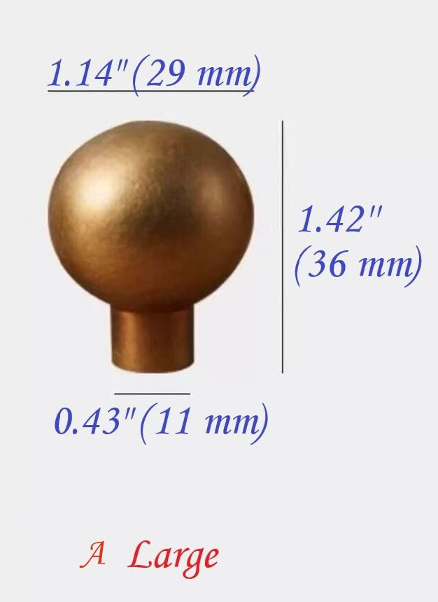Warm Antique Brass Globed Cabinet Knobs - Vintage Look