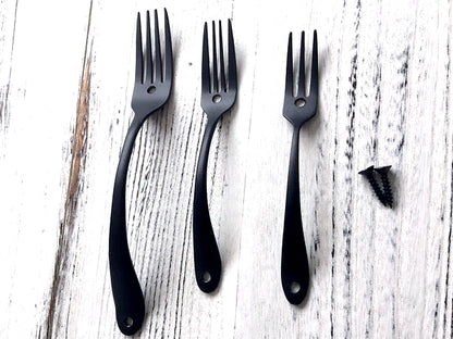 Spoon Fork Farmhouse Style Kitchen Cabinet Pulls, Antique Black