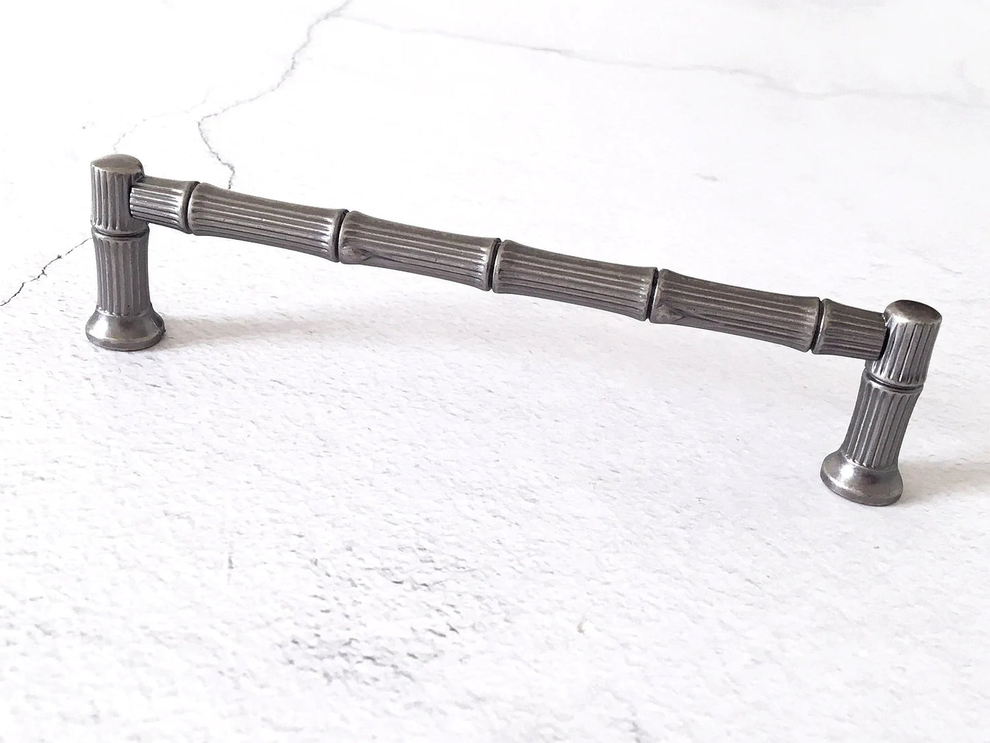 Bamboo Drawer Pulls Cabinet Handle Knob Antique Pewter 96 128 192 mm Holes