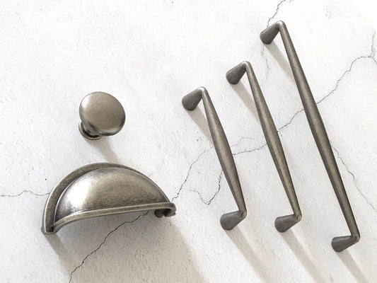 3" 3,75" 5" 7,5" Antik Zinn Griff Tasse Pull Schublade Knopf Retro Eitelkeit Hardware