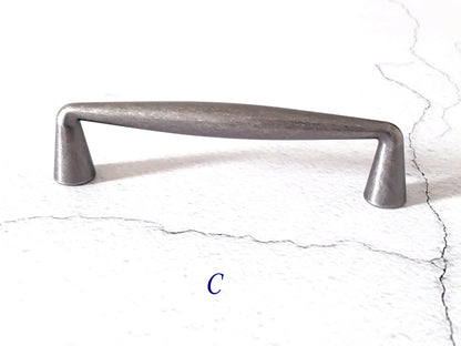 Poignée de tiroir en étain antique de 7,6 cm, 9,5 cm, 12,7 cm, 19,1 cm, quincaillerie de meuble-lavabo rétro