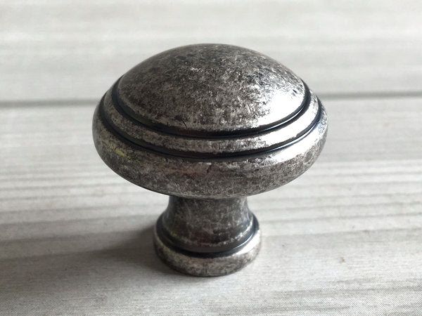 3.75" 5" Antique Pewter Cabinet Pull & Drawer Knob, Retro Kitchen Hardware