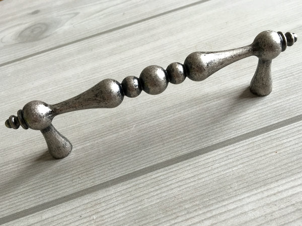 3.75" 5" Antique Pewter Cabinet Pull & Drawer Knob, Retro Kitchen Hardware