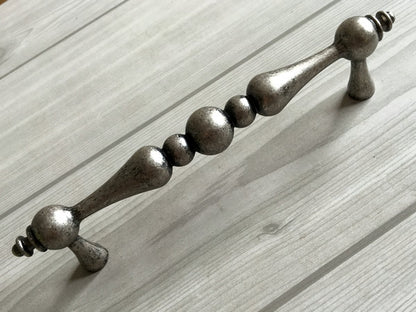 3.75" 5" Antique Pewter Cabinet Pull & Drawer Knob, Retro Kitchen Hardware