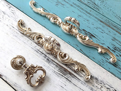 French Country Cabinet Ring Pulls - Antique Silver