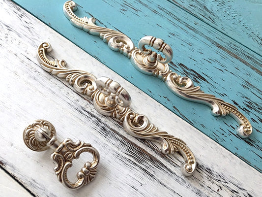 French Country Cabinet Ring Pulls - Antique Silver