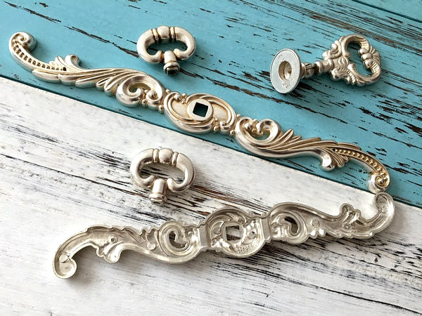 French Country Cabinet Ring Pulls - Antique Silver