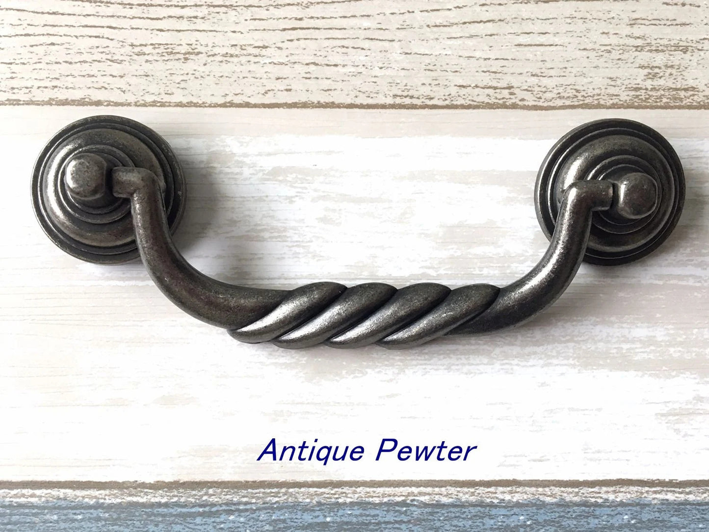 4.5" Antique Bronze Bail Drawer Pulls, Vintage Style,  Antique Pewter, Black