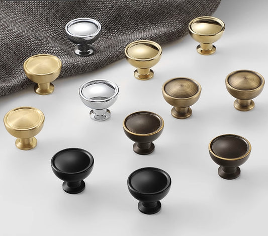 Solid Brass Cabinet Knobs, Drawer Pulls, Minimalist Modern Kitchen Hardware
