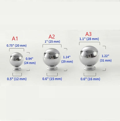 Ball Cabinet Knob, Solid Brass, Polished Chrome Drawer Pull, Kitchen Hardware