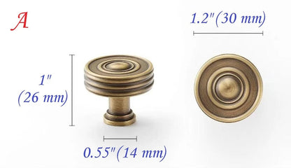 European Style Brass Cabinet Pull, Antique Bronze, Retro Kitchen Hardware