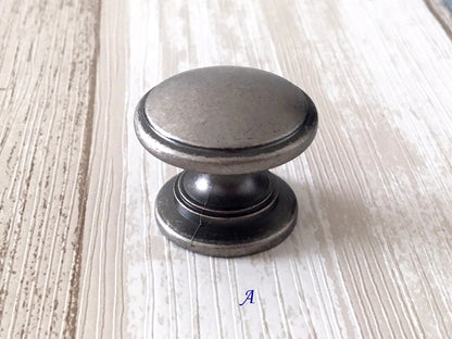 3" 3.75" 5" Cabinet Pull Handles, Antique Pewter, Rustic Kitchen Hardware