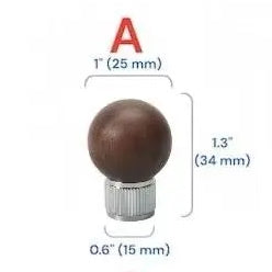 Walnut & Brass Chrome Cabinet Drawer Pull, Modern Japandi Kitchen Hardware