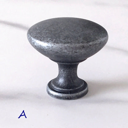 Antique Pewter Cabinet Pulls, D-shaped Drawer Handles, Rustic Kitchen Hardware