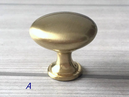 Brushed Gold Drawer Pull Half Moon, Circle Cabinet Knobs, Bar Handles, MCM Kitchen Hardware
