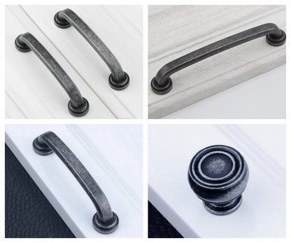 Kitchen Cabinet Pulls, Vanity Drawer Handles, Antique Bronze Pewter Black, Rustic Retro Hardware