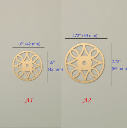 Elegant Solid Brass Cabinet Knob Backplates, Brushed Gold, MCM Style