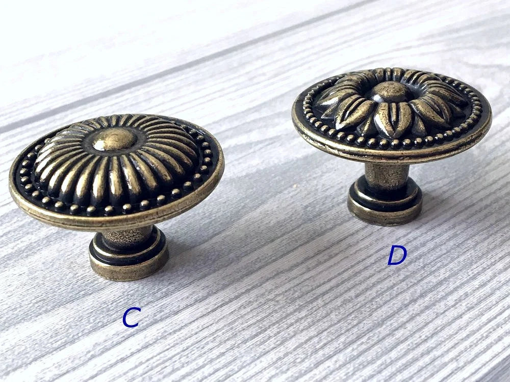 Antique Bronze Drawer Knob Cabinet Door Pulls MCM