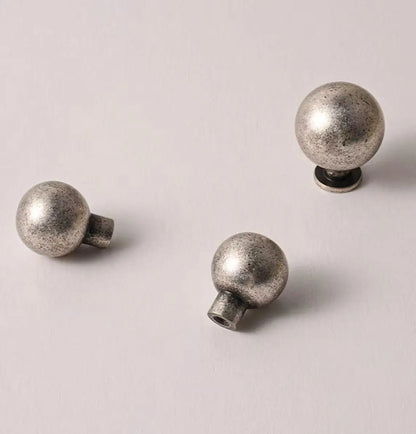 Antique Pewter Cabinet Pull Solid Brass