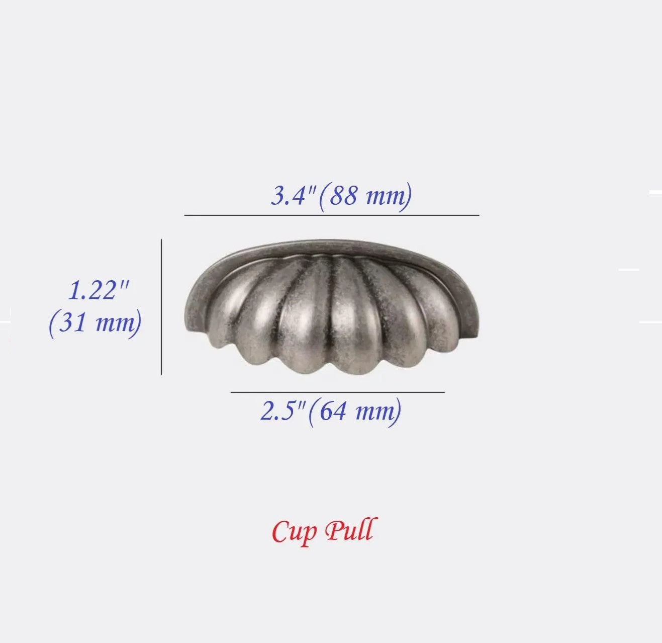 Antique Pewter Cup Handle 64 mm