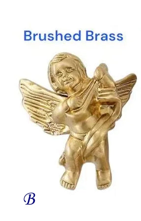 Angel Cupid Design Cabinet Knobs, Solid Brass, Gold, Silver and Bronze