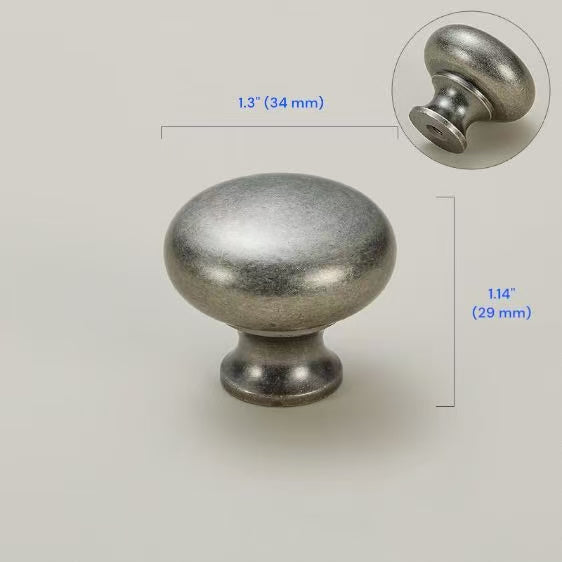 Antique Pewter Brass Cabinet Handles 76 96 128 160 mm, Drawer Knob, Rustic Kitchen Cup Pull