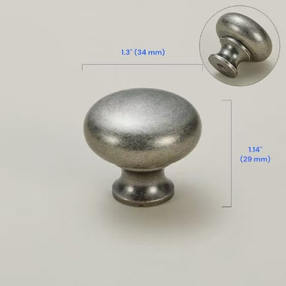 Antique Pewter Brass Cabinet Handles 76 96 128 160 mm, Drawer Knob, Rustic Kitchen Cup Pull