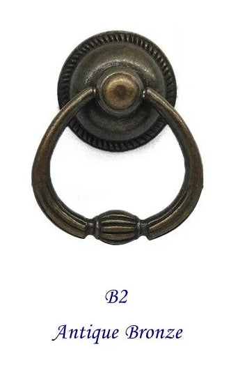 Vintage Style Drop Ring Drawer Pull Antique Bronze