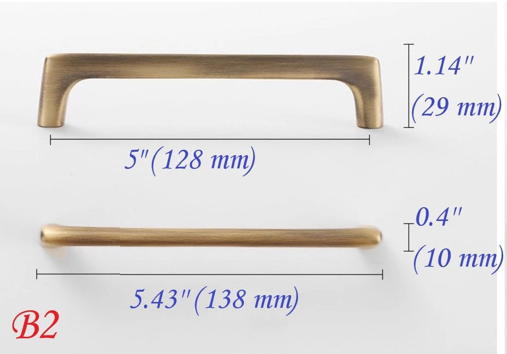 Antique Bronze Cabinet D Handles - 3.75" to 7.5"