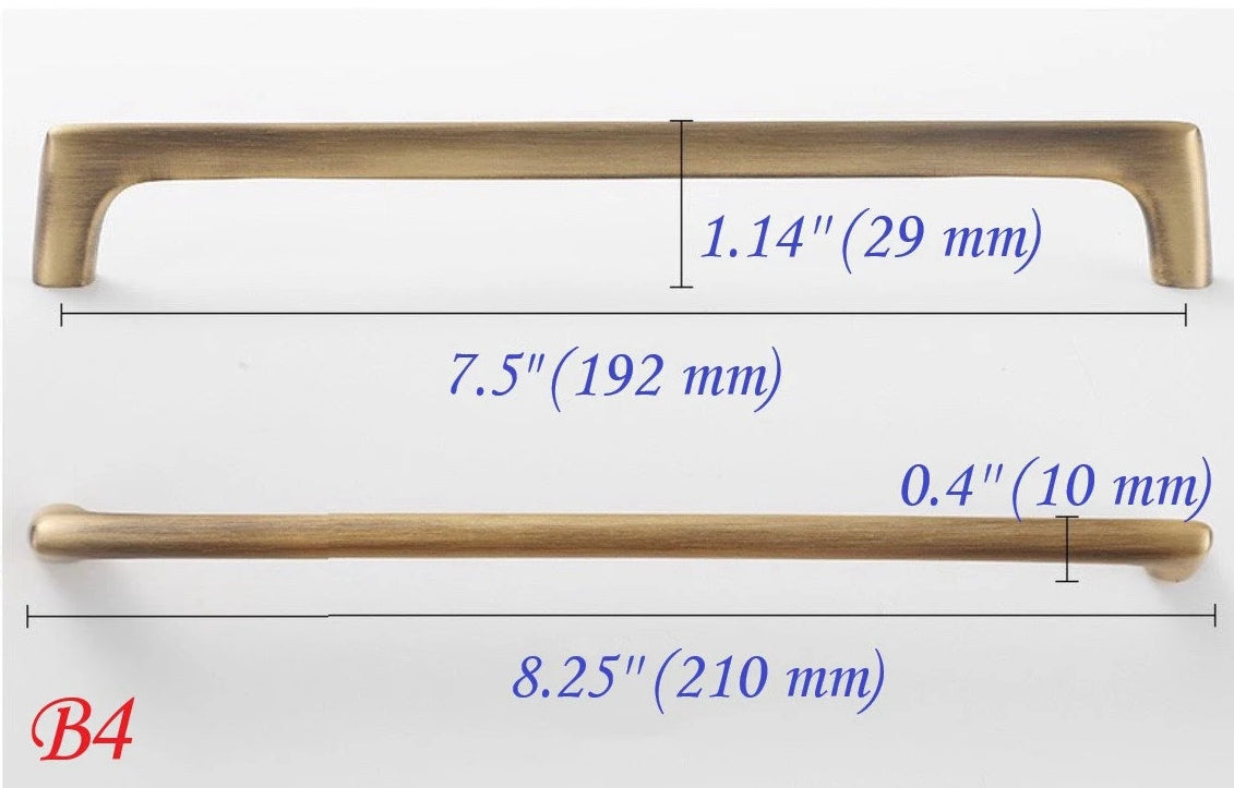 Antique Bronze Cabinet D Handles - 3.75" to 7.5"