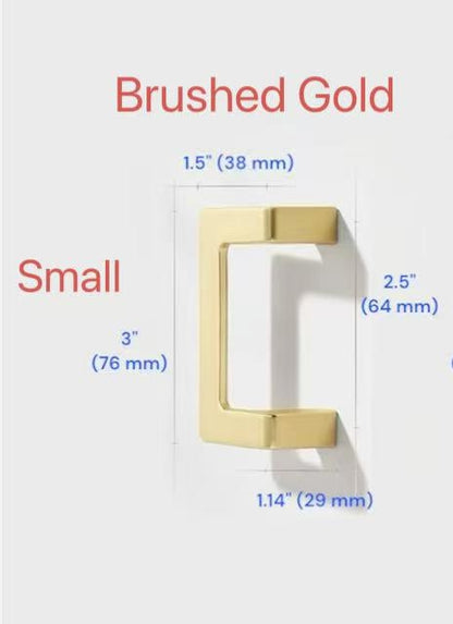2.5" 3.75" U Turn Drawer Pull Handles, Antique Bronze, Brushed Gold, Matte Black