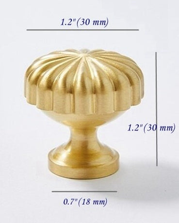 Brass Pumpkin Cabinet Knob, Gold Chrome Antique Bronze