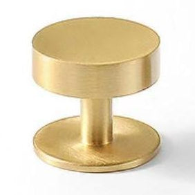 Brass Round Cabinet Knobs with Wide Base - 6 Finishes