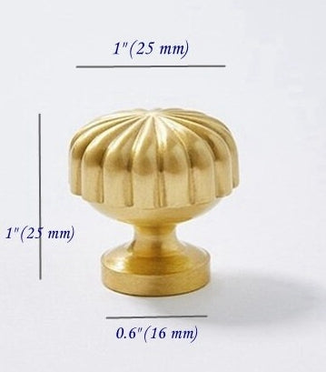 Brass Pumpkin Cabinet Knob, Gold Chrome Antique Bronze