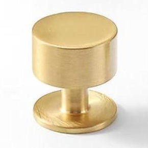 Brass Round Cabinet Knobs with Wide Base - 6 Finishes