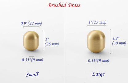 Brass Cylinder Cabinet Knob, Gold Chrome Nickel Black Bronze