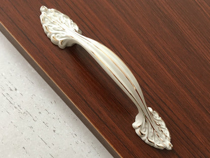 2.5" 3.75" 5" Dresser Drawer Pull, Creamy White Cabinet Handle, Shabby Chic Kitchen Hardware