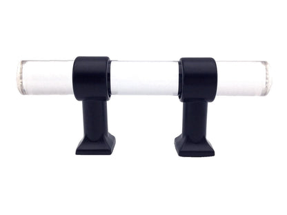 Drawer Pulls Lucite Cabinet Handles Acrylic Matte Black | Lynns Hardware | 2" 2.5" 3.25" Centers