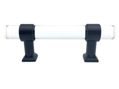 Drawer Pulls Lucite Cabinet Handles Acrylic Matte Black | Lynns Hardware | 2" 2.5" 3.25" Centers