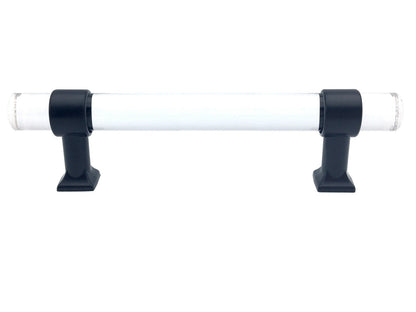 Drawer Pulls Lucite Cabinet Handles Acrylic Matte Black | Lynns Hardware | 2" 2.5" 3.25" Centers