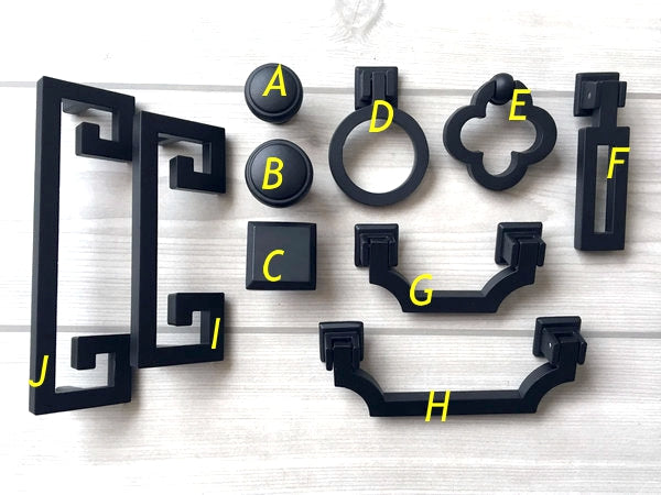 Matte Black Drawer Handles - 2.5" 3.75" 5"