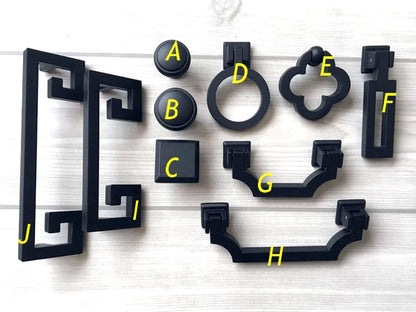 Matte Black Drawer Handles - 2.5" 3.75" 5"