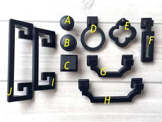 Matte Black Drawer Handles - 2.5" 3.75" 5"