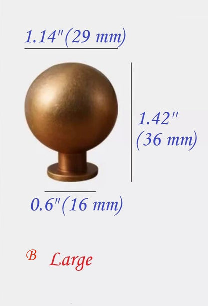 Warm Antique Brass Globed Cabinet Knobs - Vintage Look