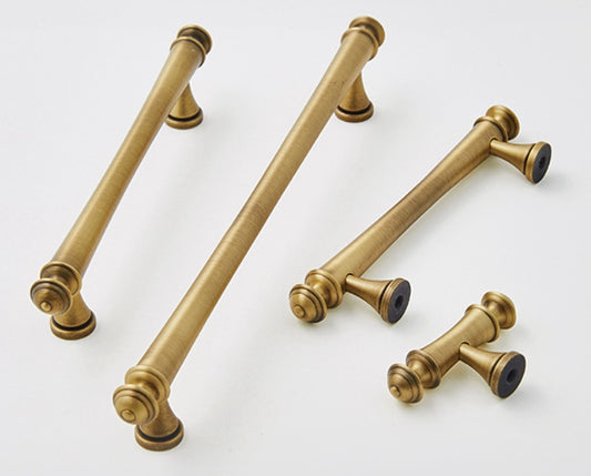 Brass T-shaped Bar Cabinet Pulls, Drawer Knobs, Antique Bronze, Kitchen Hardware