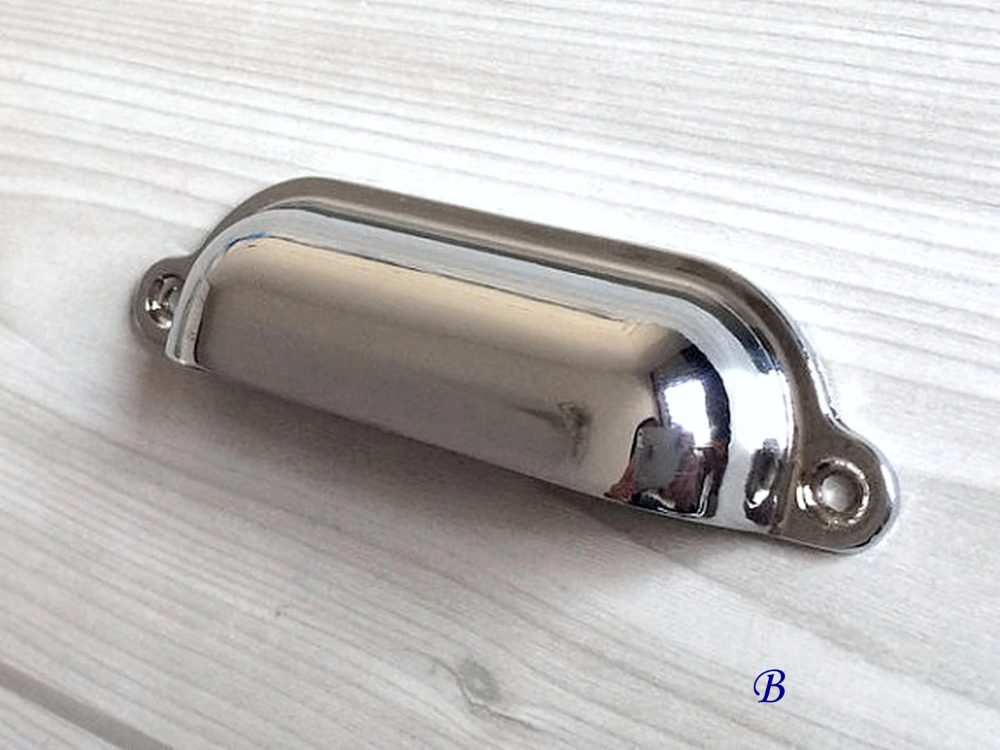 Cup Drawer Pull and Knobs, Polished Chrome, 3.5" 3.75" 4.75" Centers