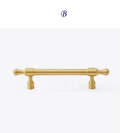 Cabinet Bar Pulls, Solid Brass, Brushed Gold, Modern Mid Century Kitchen Hardware