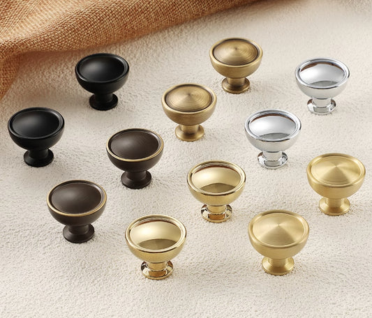 Solid Brass Cabinet Knobs, Drawer Pulls, Minimalist Modern Kitchen Hardware
